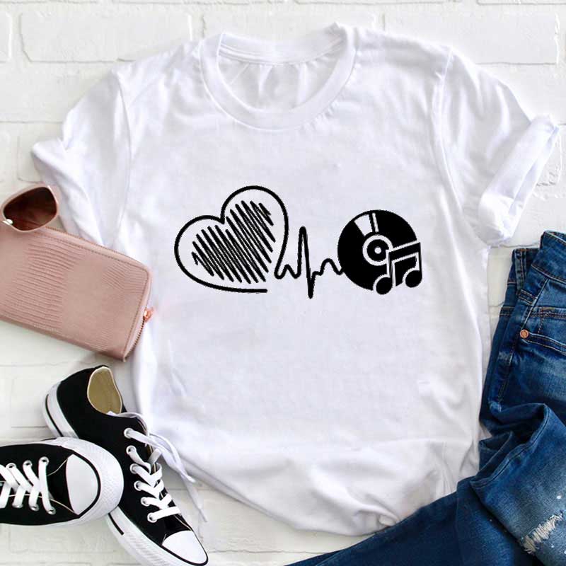 Herz Musik CD Lehrer T-Shirt