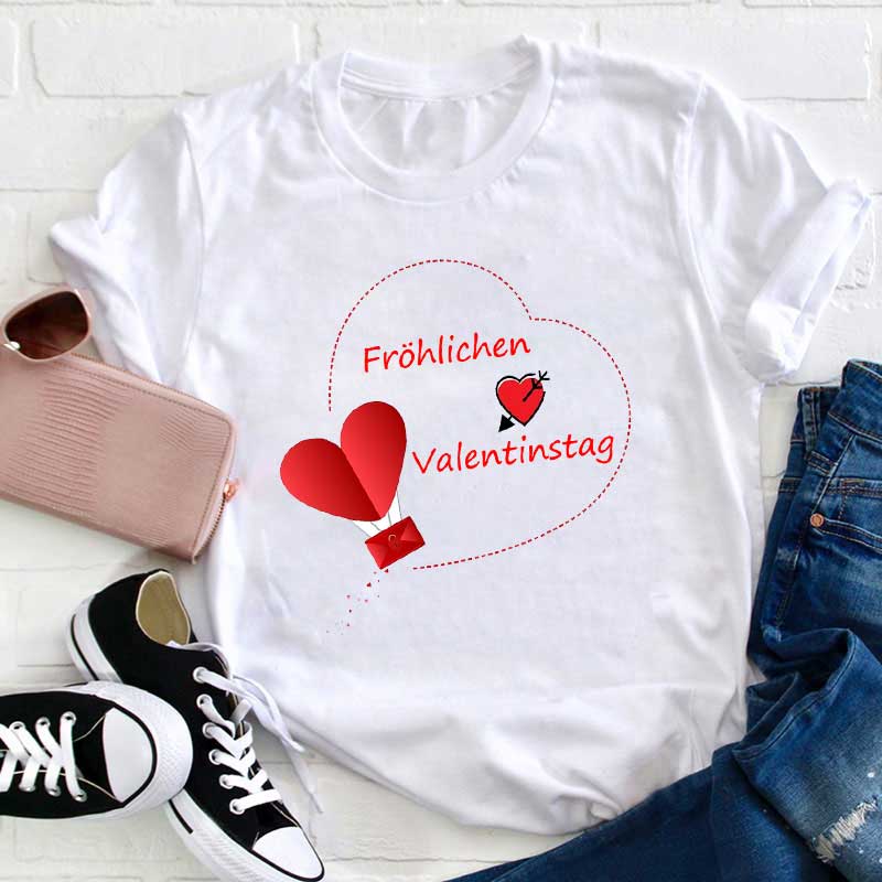 Fröhlichen Valentinstag Brief Lehrer T-Shirt