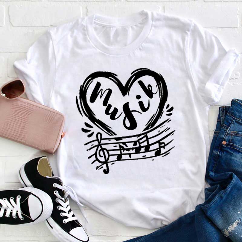 Musik Herz Lehrer T-Shirt