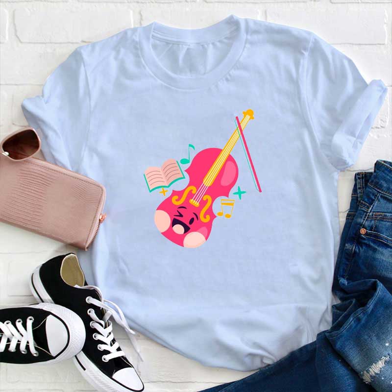 Musik Violin Spielen Lehrer T-Shirt