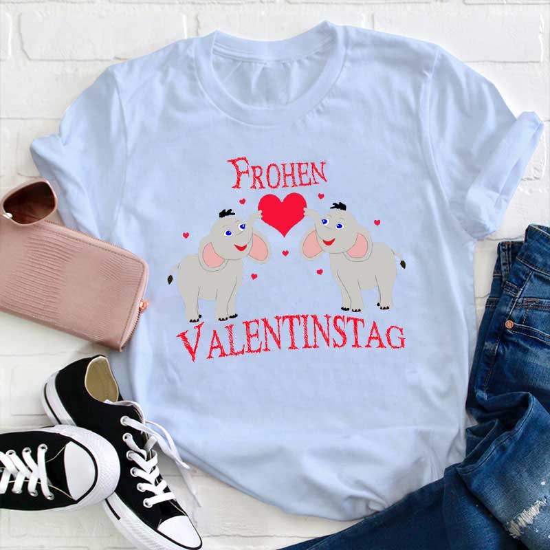 Elefanten Frohen Valentinstag Lehrer T-Shirt