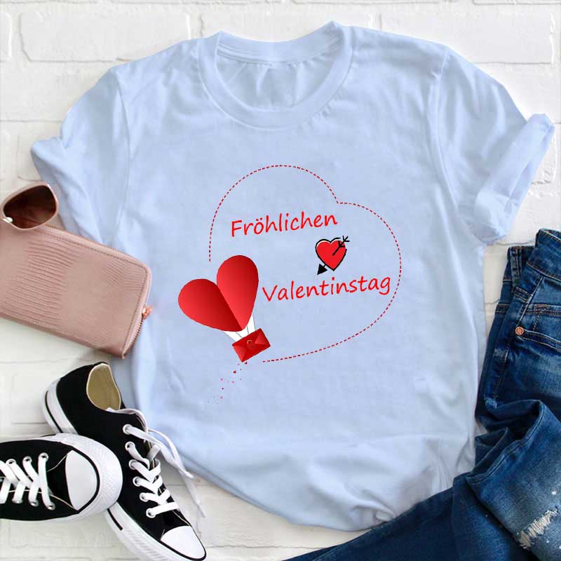 Fröhlichen Valentinstag Brief Lehrer T-Shirt