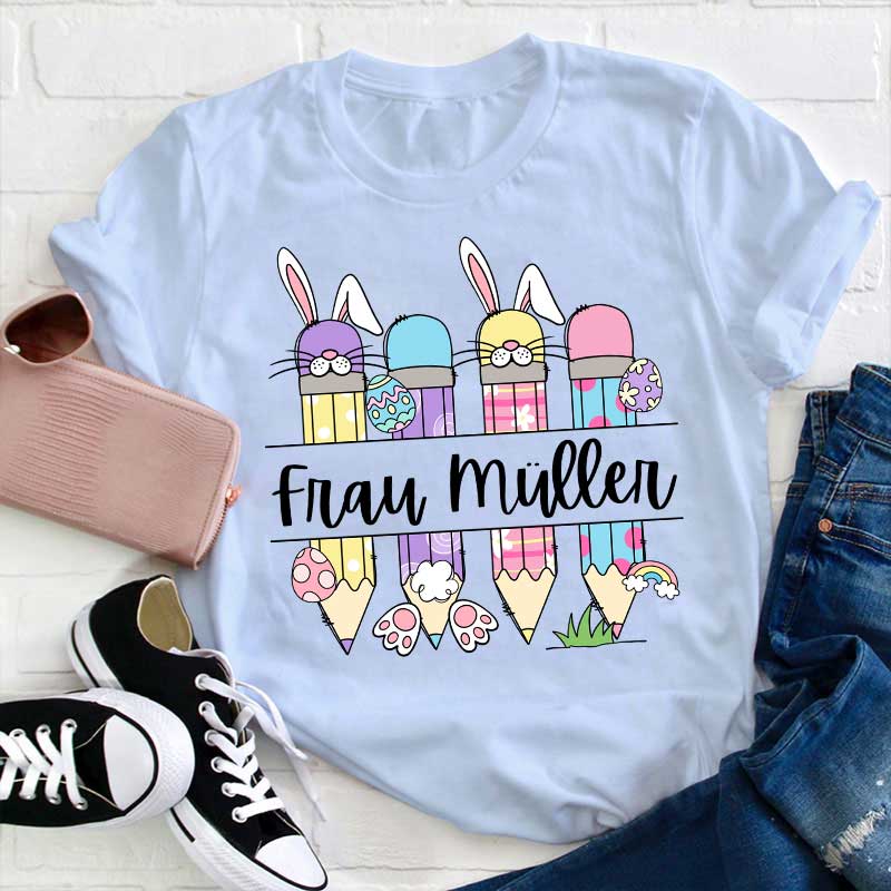 Personalisiert Ostern Name Lehrer T-Shirt