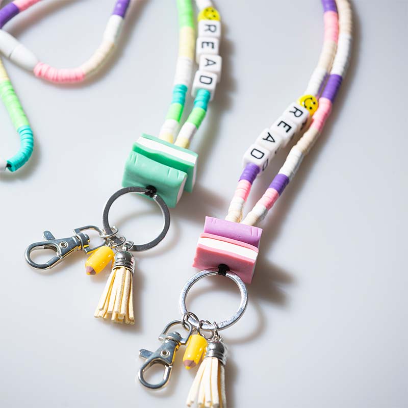 Read Letter Colorful Stripes Smile  Lanyard