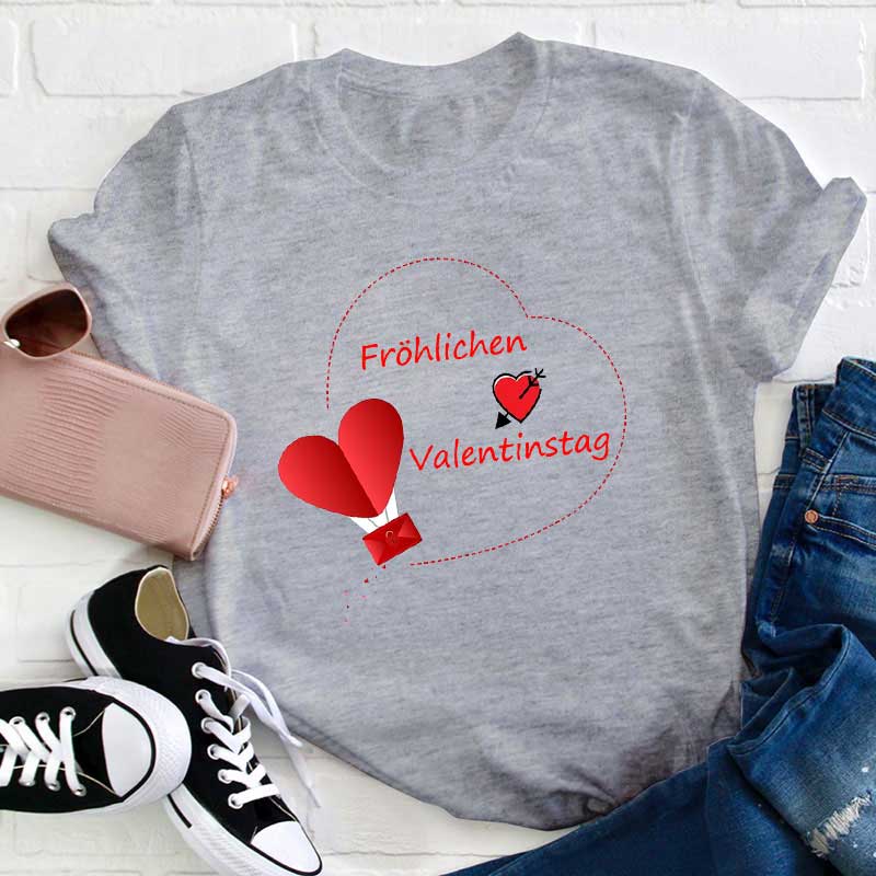 Fröhlichen Valentinstag Brief Lehrer T-Shirt