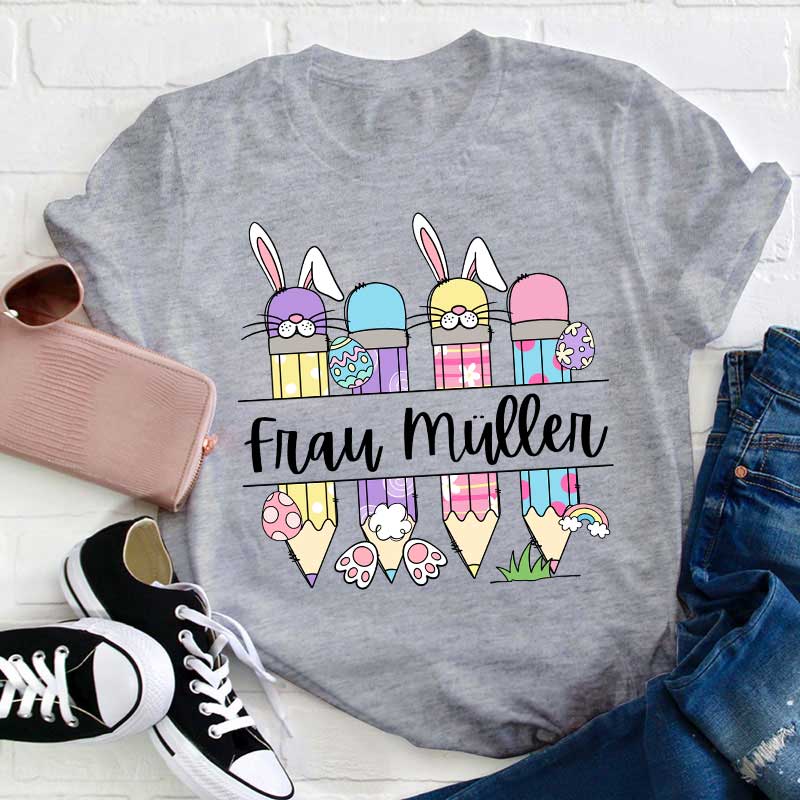 Personalisiert Ostern Name Lehrer T-Shirt