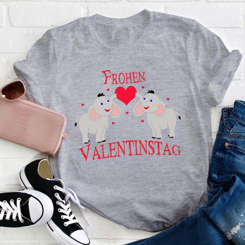 Elefanten Frohen Valentinstag Lehrer T-Shirt