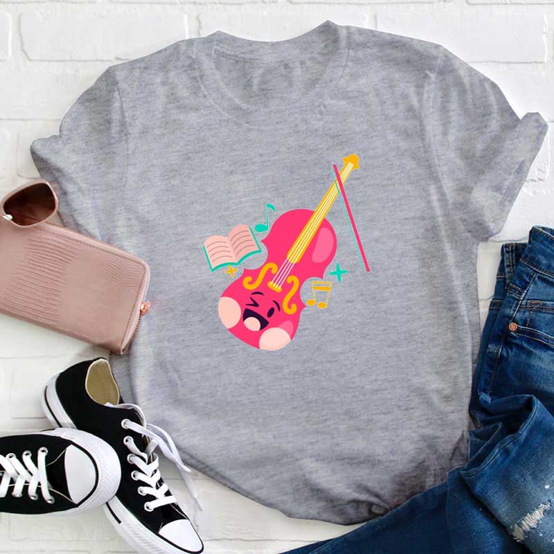 Musik Violin Spielen Lehrer T-Shirt