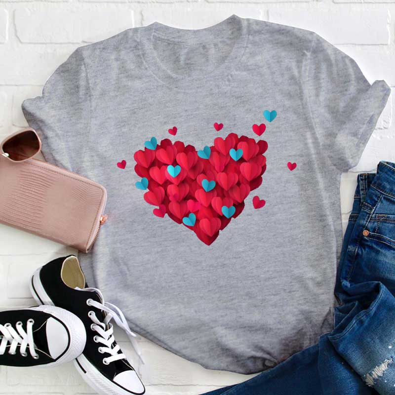 Valentinstag Herz Lehrer T-Shirt