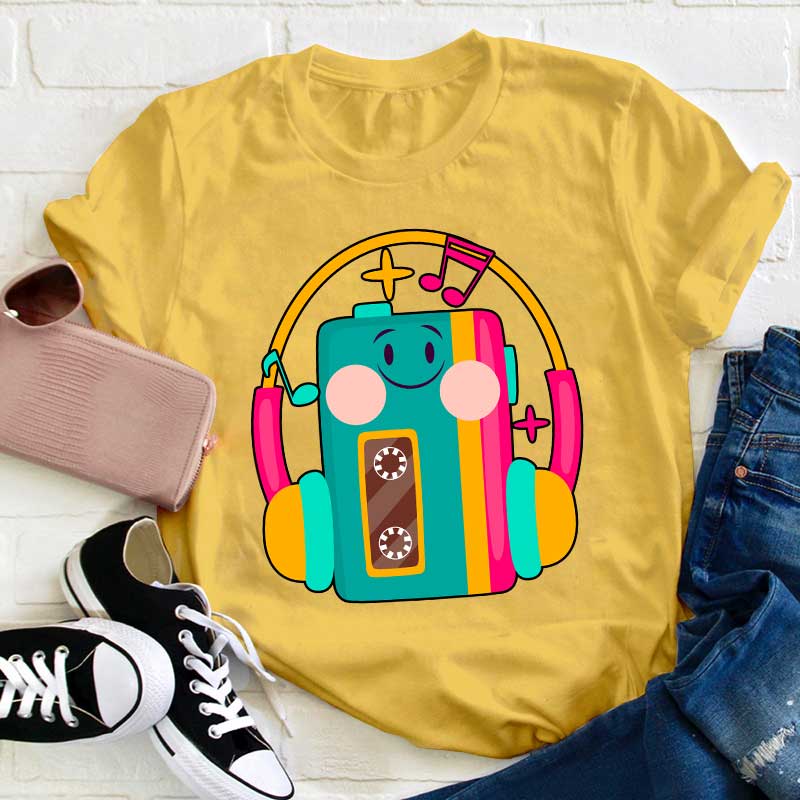 Musik Kopfhörer Lehrer T-Shirt