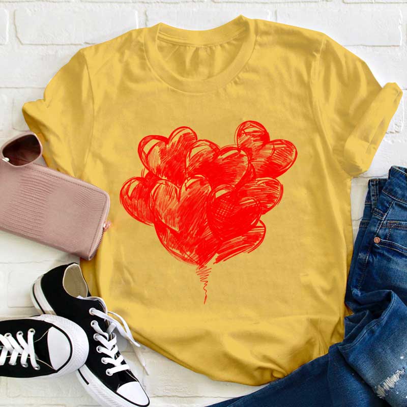 Sehr Viele Liebe Herzen Lehrer T-Shirt