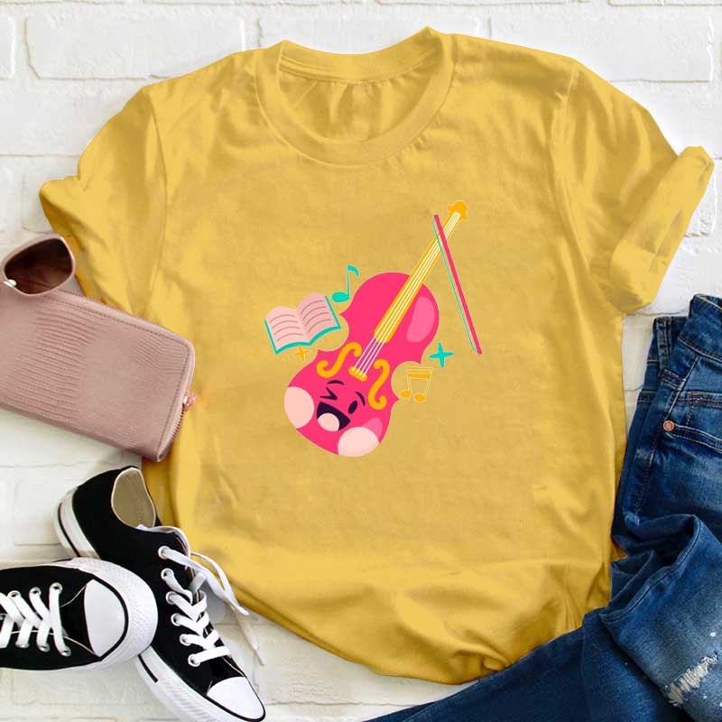 Musik Violin Spielen Lehrer T-Shirt