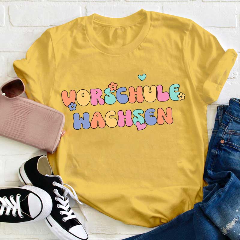 Personalisiertes Vorschule Wachsen Lehrer T-Shirt