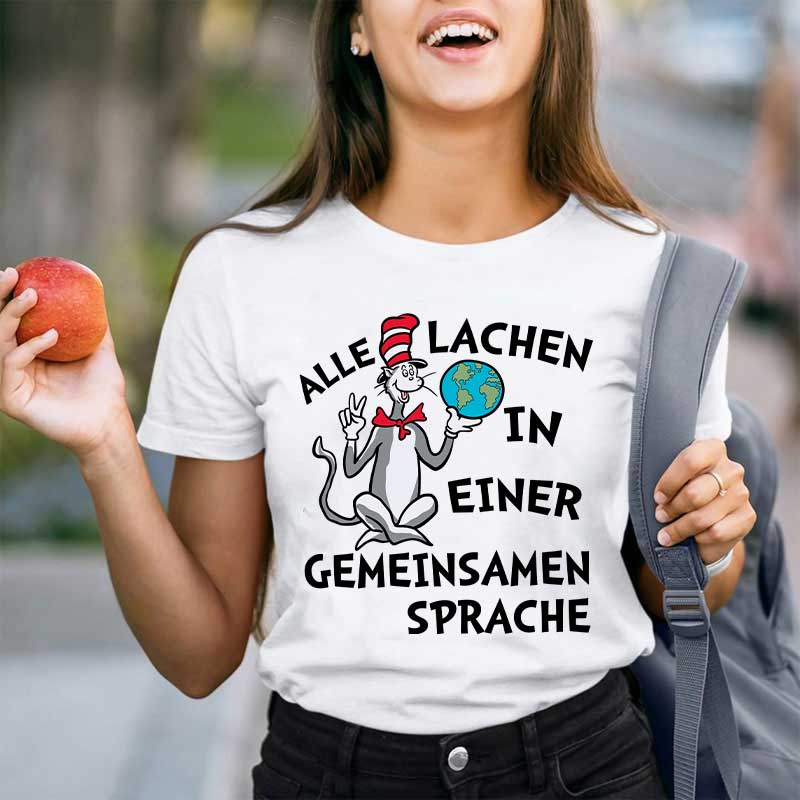 Alle lachen in einer gemeinsamen SpracheLehrer T-Shirt