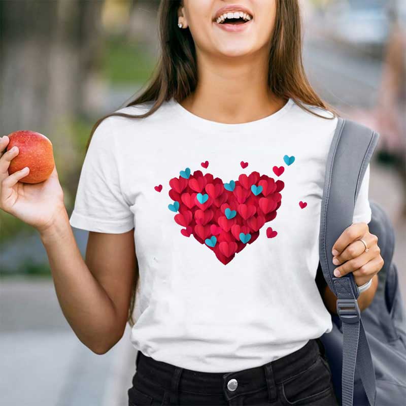 Valentinstag Herz Lehrer T-Shirt