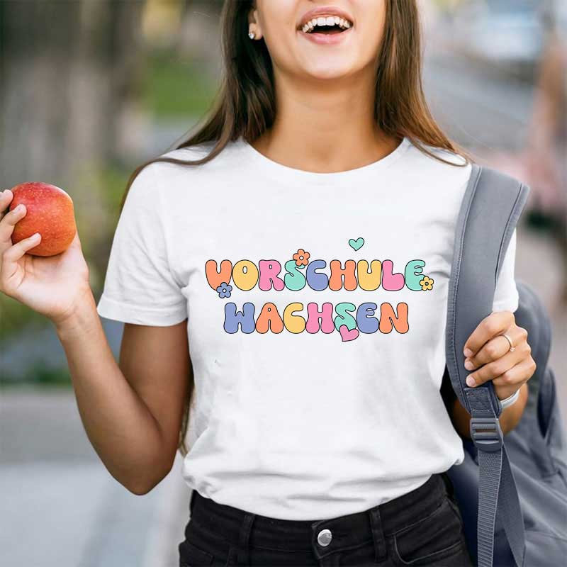 Personalisiertes Vorschule Wachsen Lehrer T-Shirt