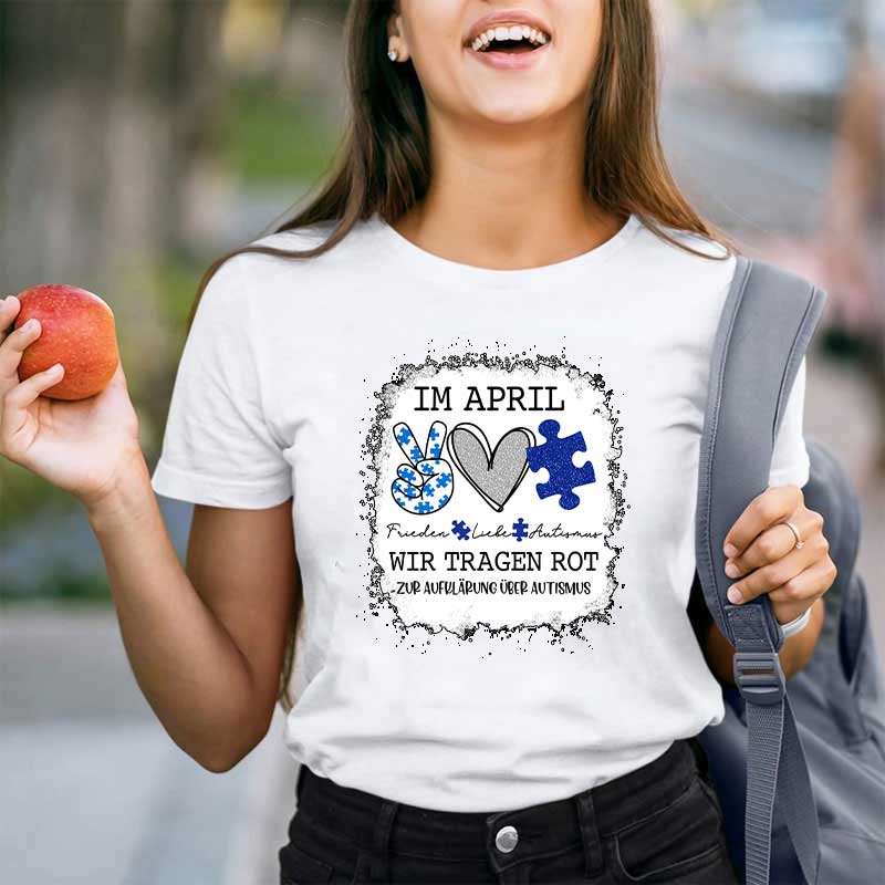 Im April tragen wir Blau zur Autismus Lehrer T-Shirt