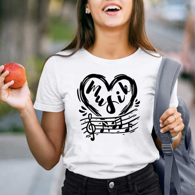Musik Herz Lehrer T-Shirt