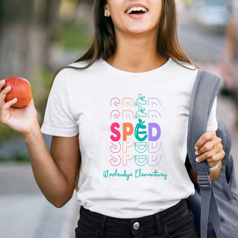 Personalisiertes Bunte Äpfel Lehrer T-Shirt