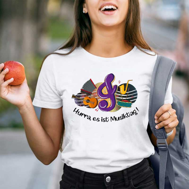 Hurra Es Ist Musiktag Lehrer T-Shirt