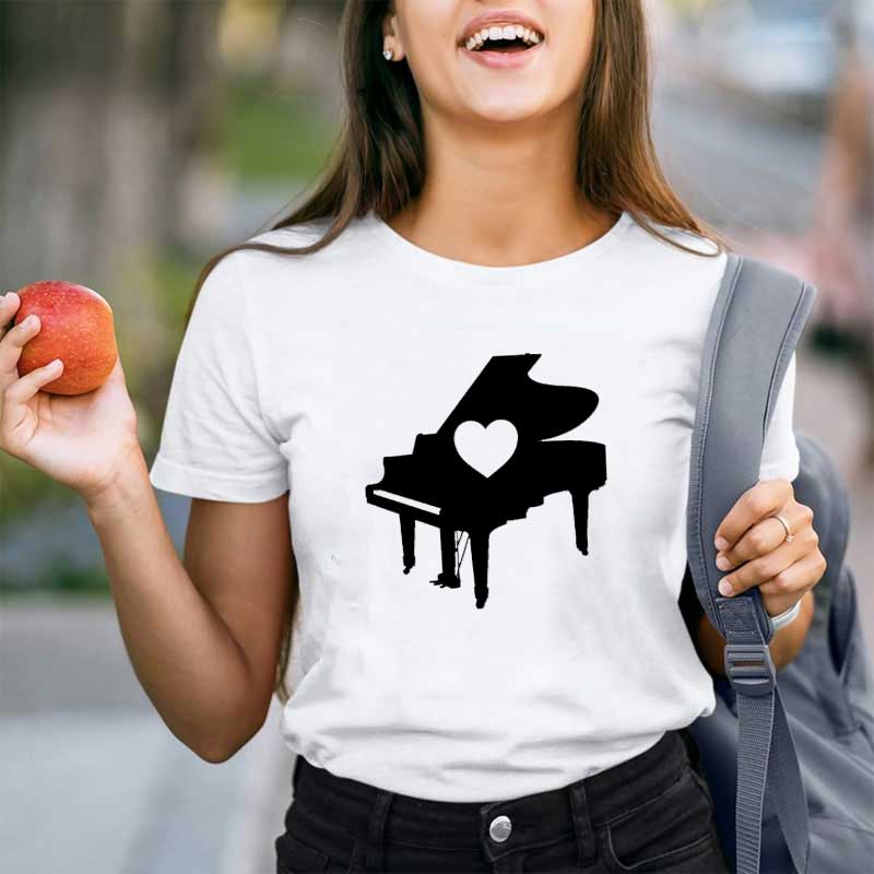 Herz Klavier Lehrer T-Shirt