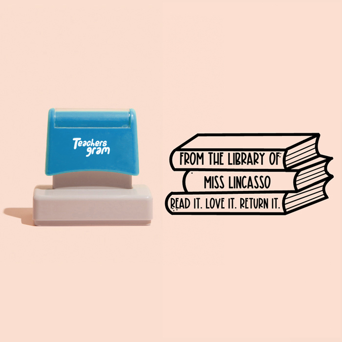 Personalized Book Label Large Rectangle Stamp