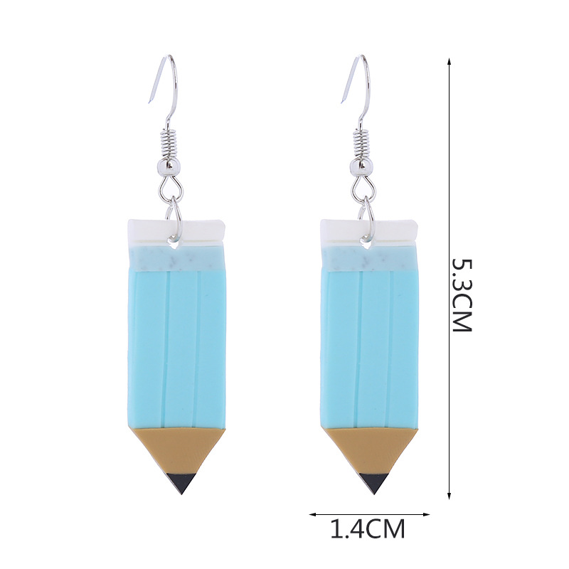 Cute Pencil Teacher Clay Earrings