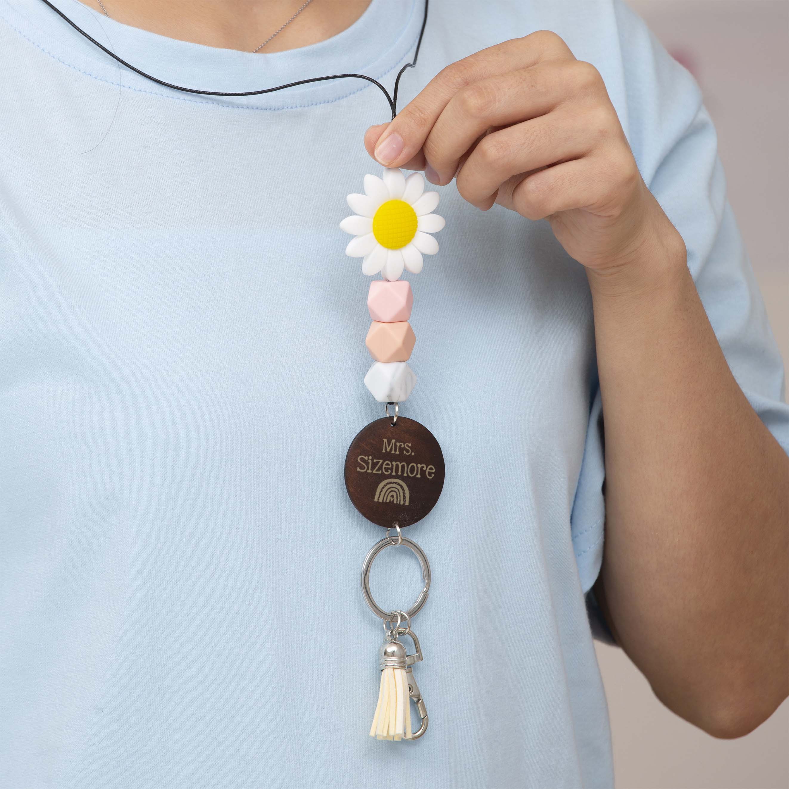 Personalized  Sunflower Lanyard