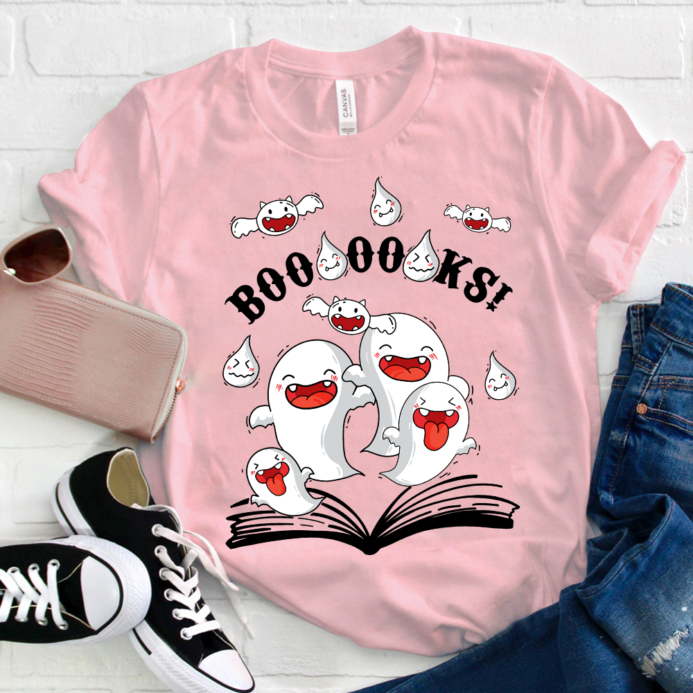 Halloween Booooks Cute Ghosts T-Shirt