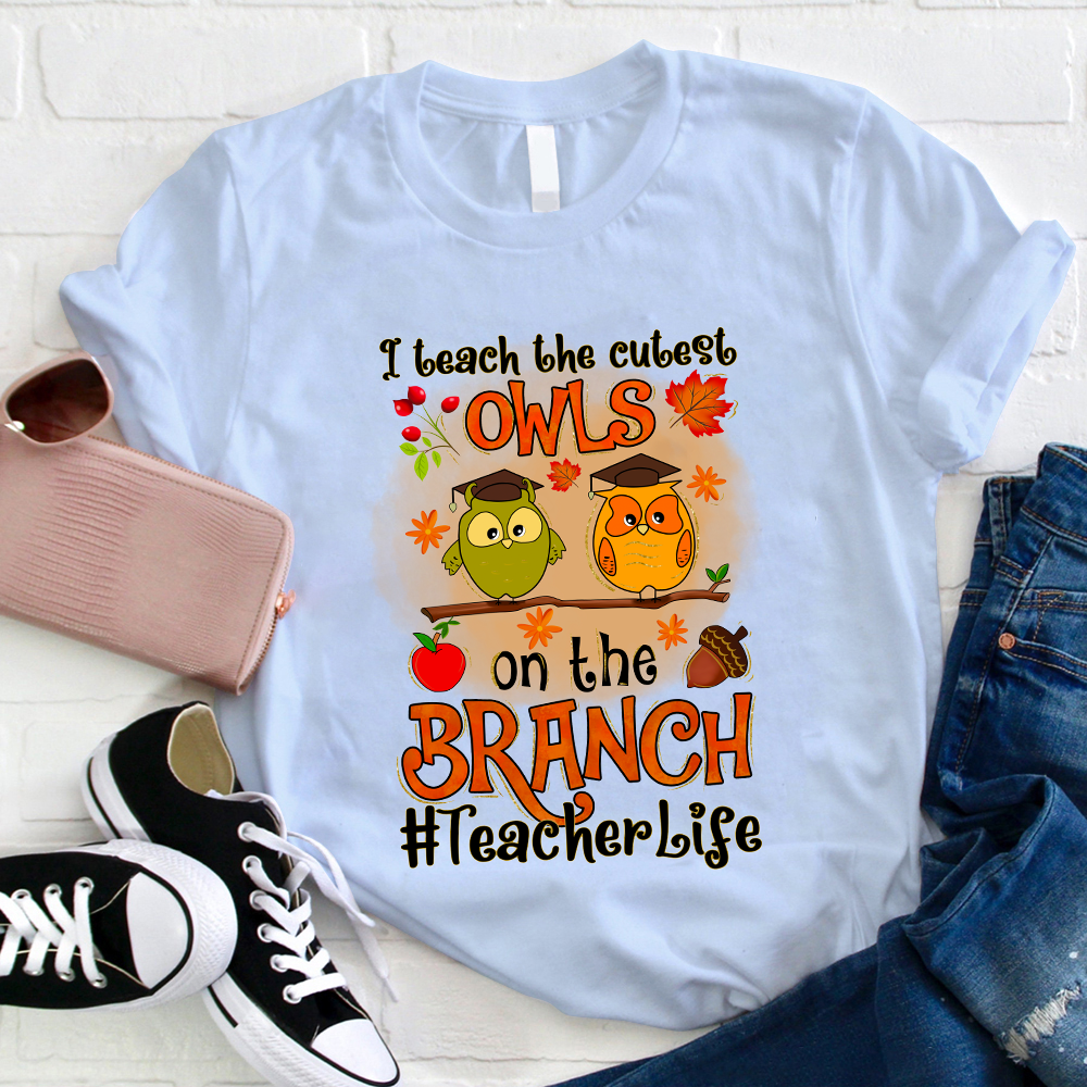 I Teach The Cutest Owls On The Branch Teacher T-Shirt