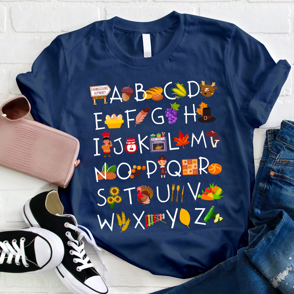 Thanksgiving Alphabet Teacher T-Shirt