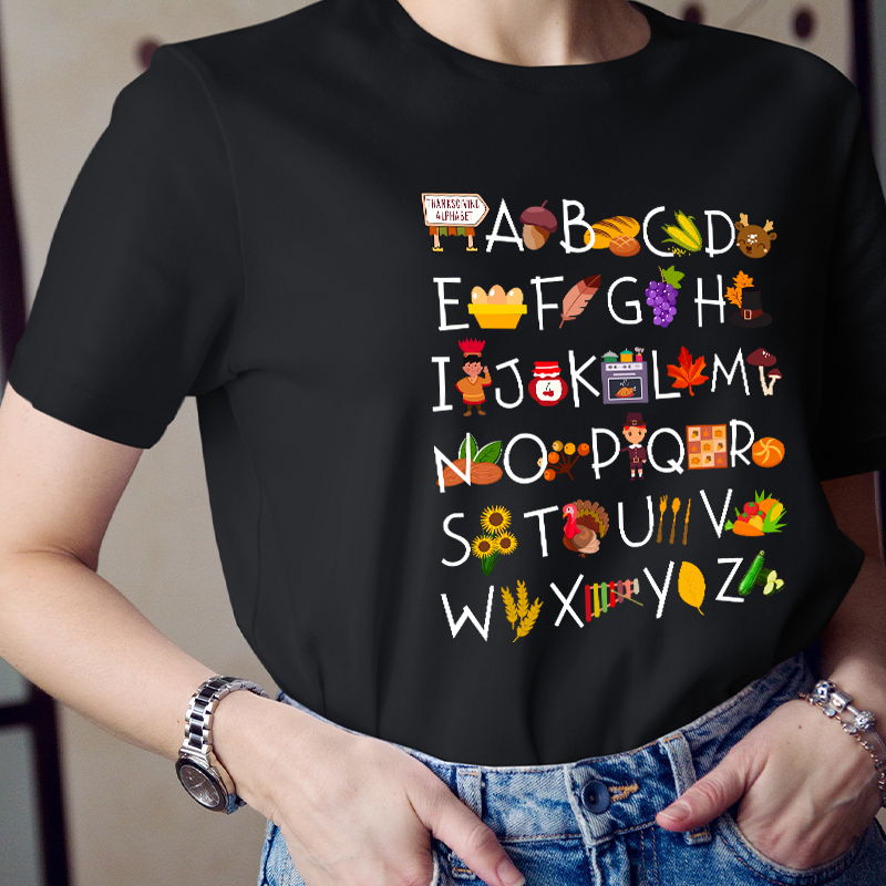 Thanksgiving Alphabet Teacher T-Shirt