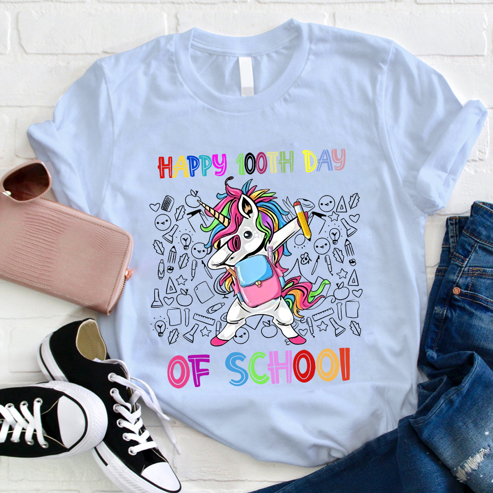 Teacher Happy 100th Day Of School T-Shirt