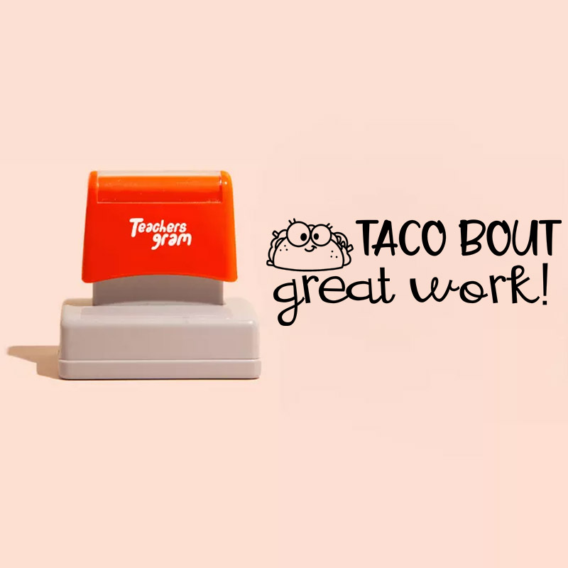 Taco 'Bout Great Work Teacher Rectangle Stamp