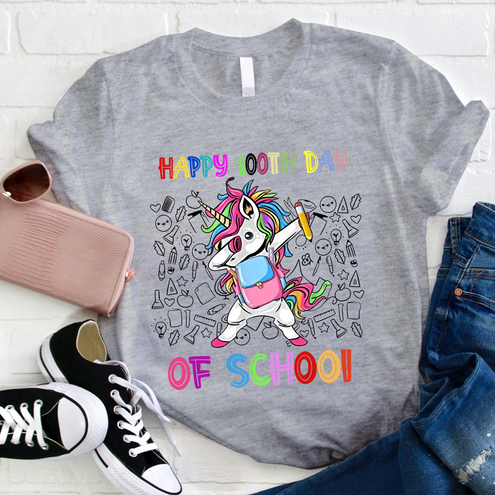 Teacher Happy 100th Day Of School T-Shirt