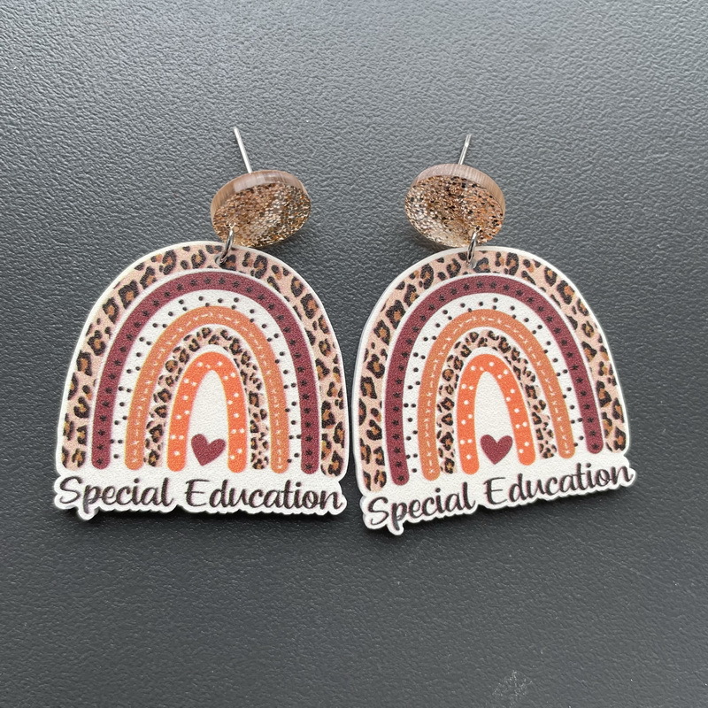 Special Education Leopard Print  Acrylic  Earrings