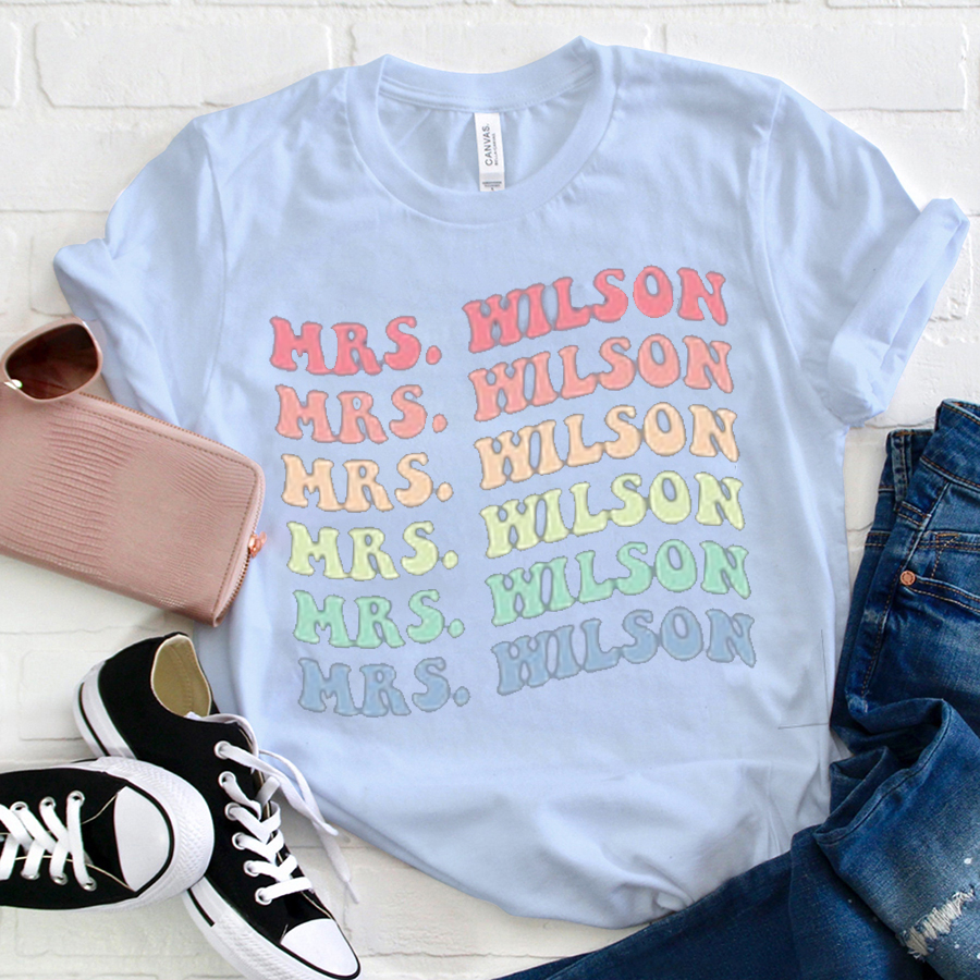 Personalized Name Colorful Letter T-Shirt