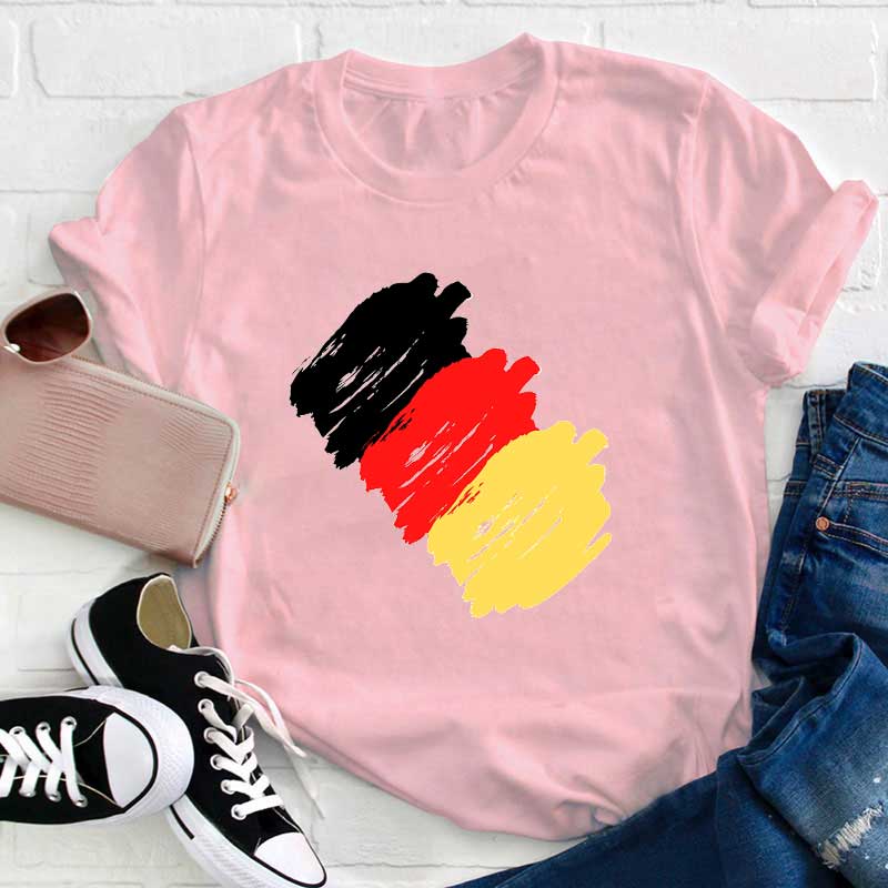 3 Farben Deutsche Flagge Lehrer T-Shirt