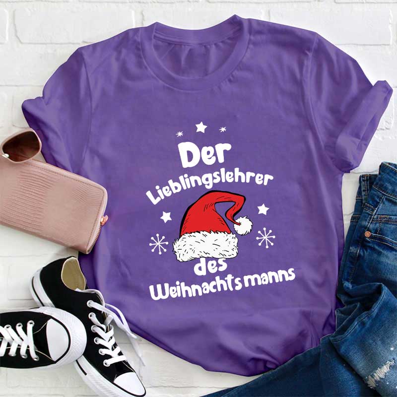 Der Lieblingslehrer Des Weihnachtsmanns Lehrer T-Shirt