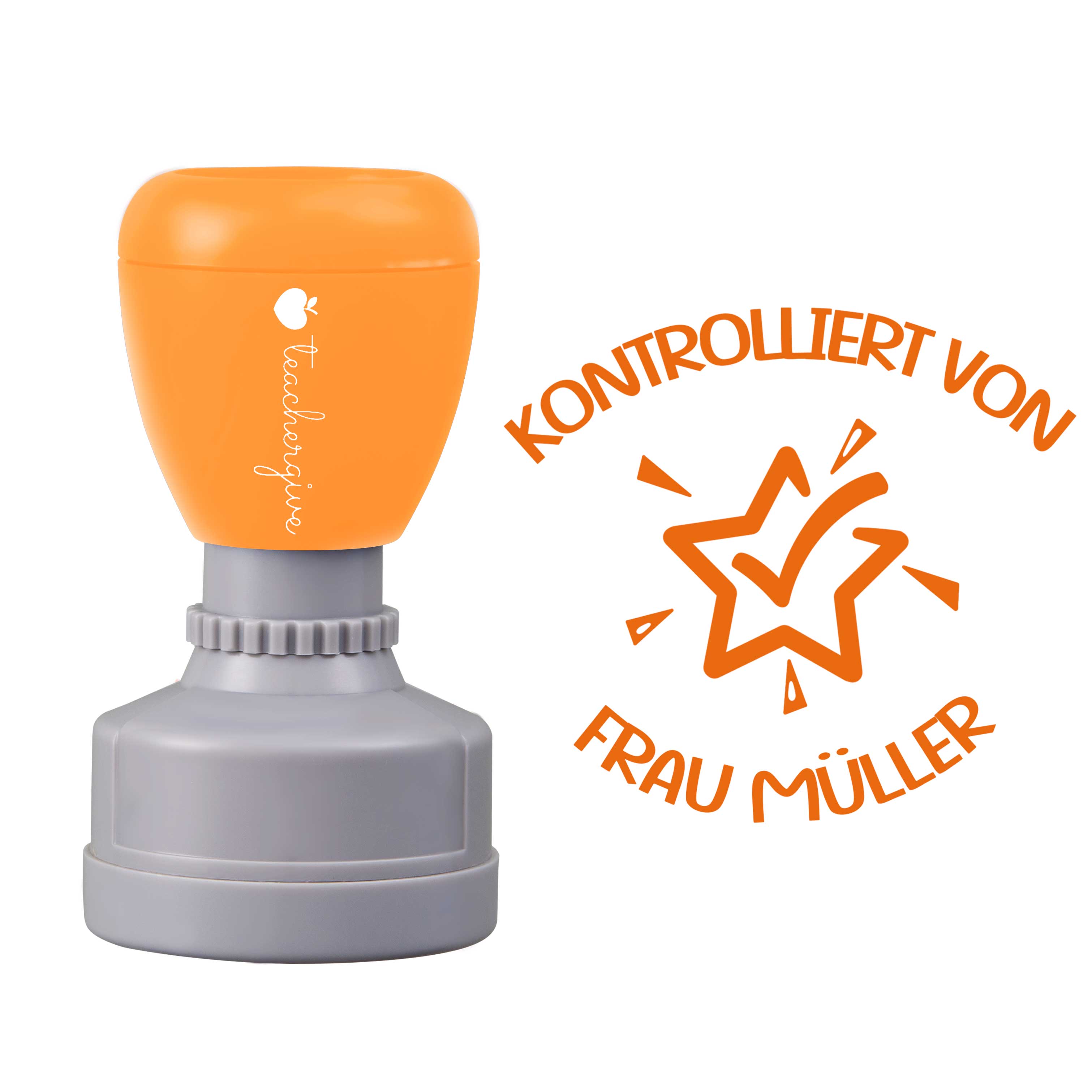 Personalisiert Name Kontrolliert von Lehrer Stempel