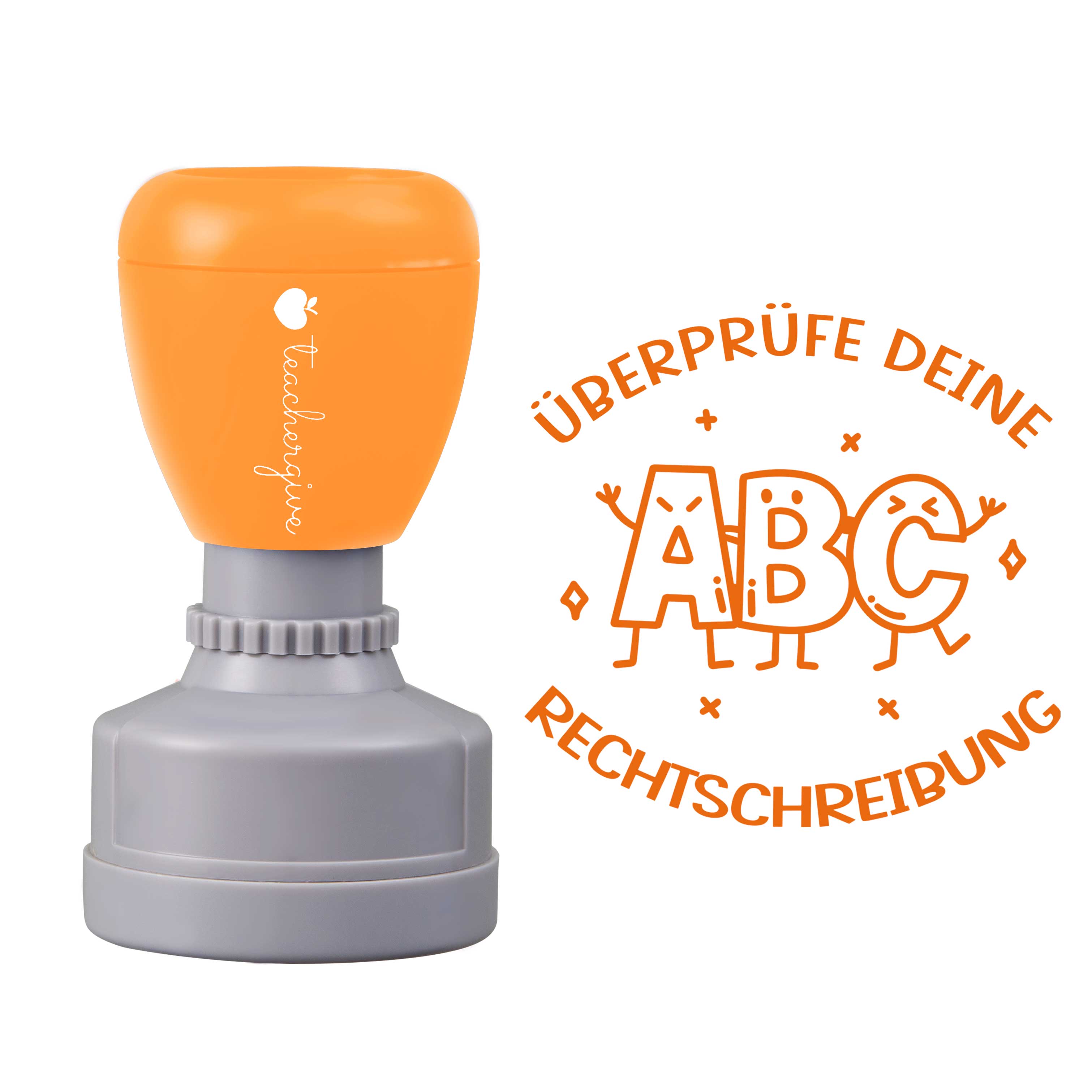 Überprüfe deine Rechtschreibung Lehrer Stempel