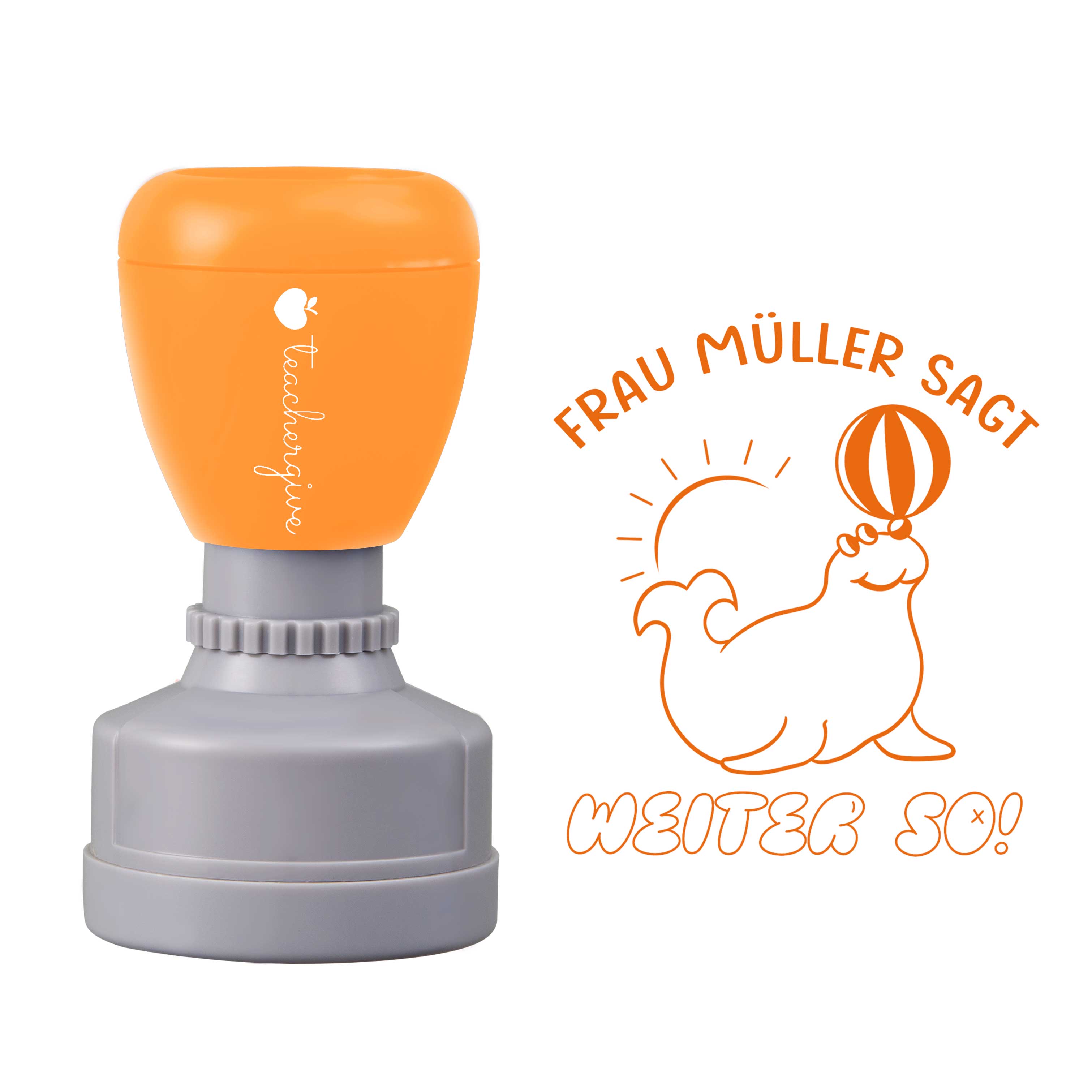 Personalisiert Name sagt weiter so Lehrer Stempel