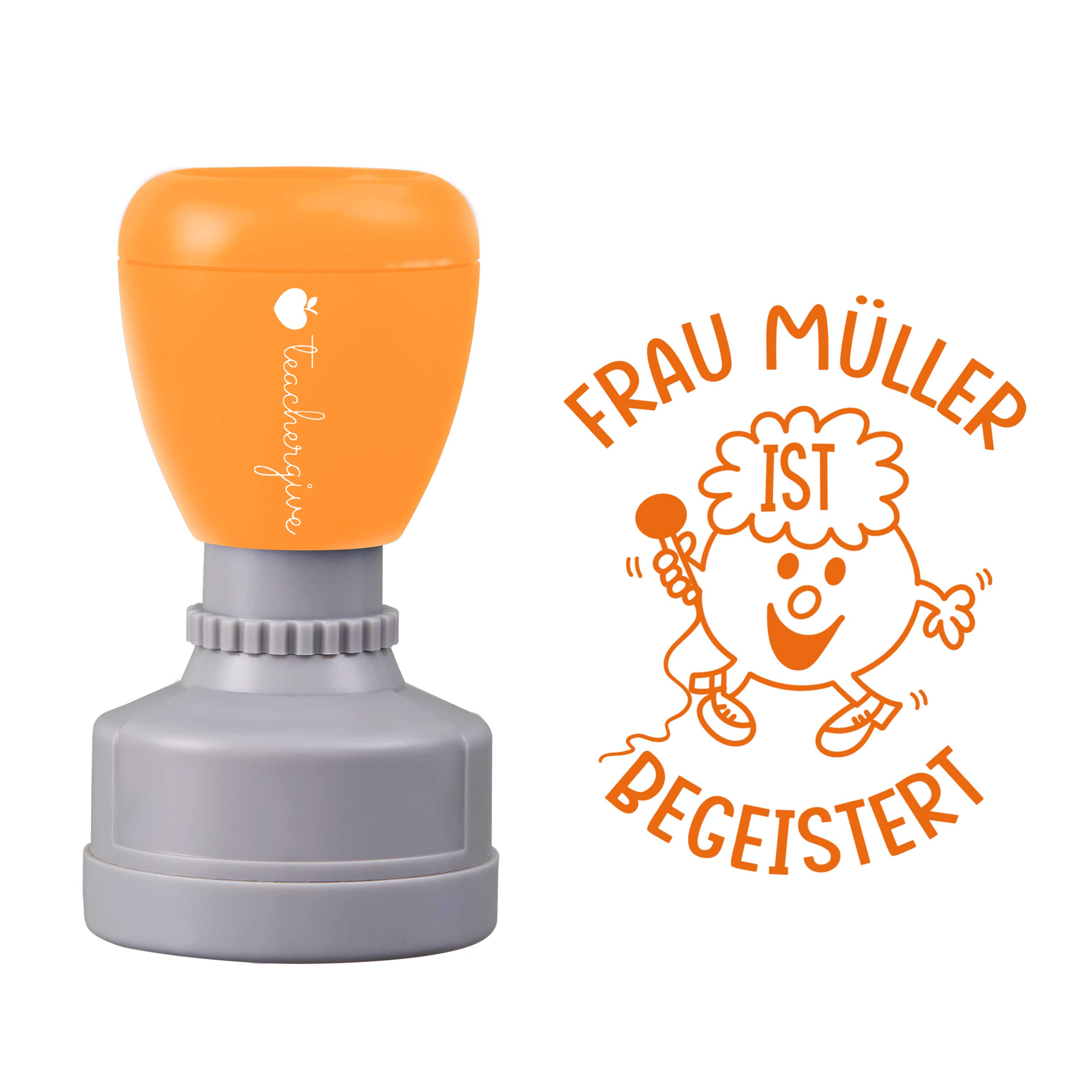 Personalisiert ist begeistert Lehrer Stempel