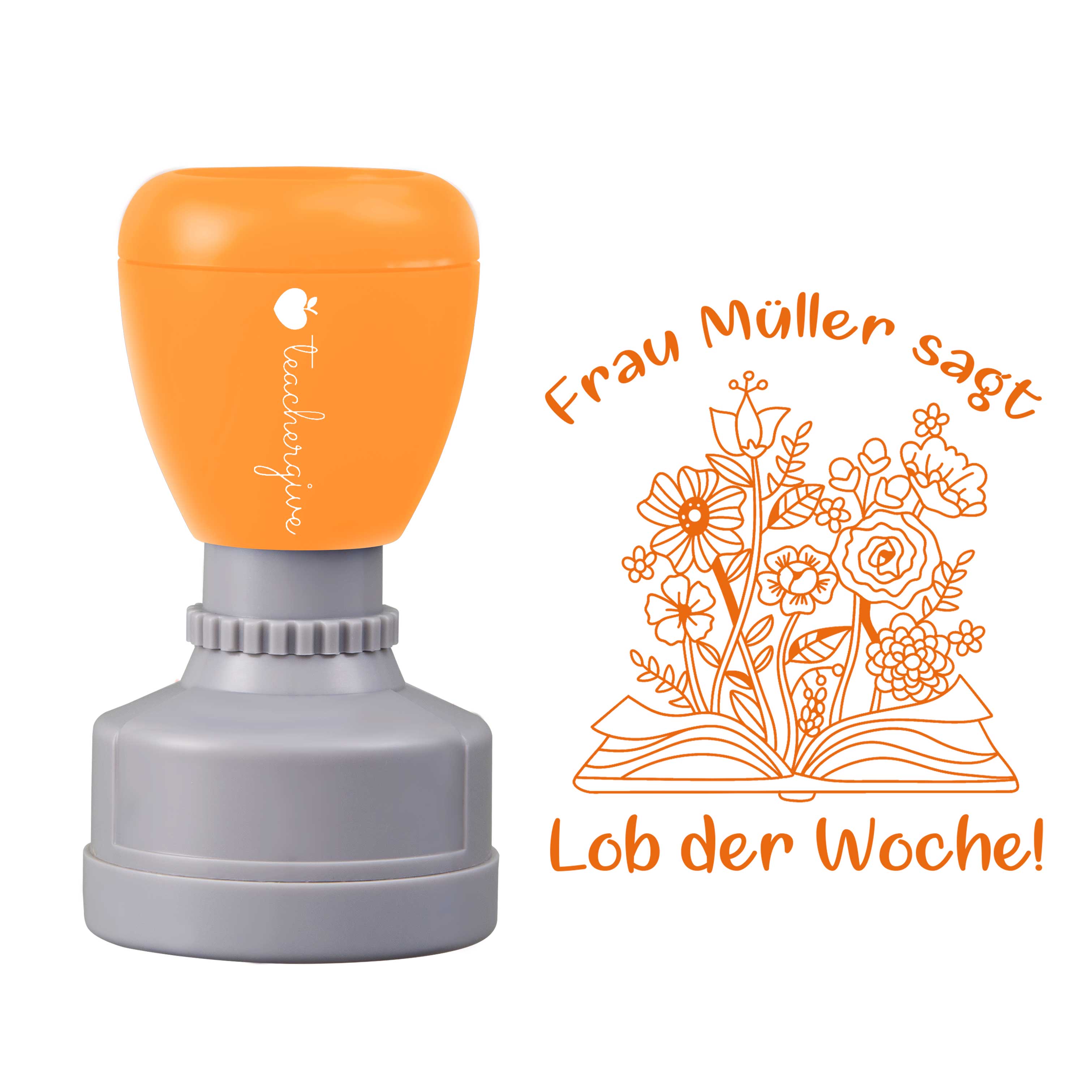 Personalisiert Name sagt Lob der Woche Lehrer Stempel