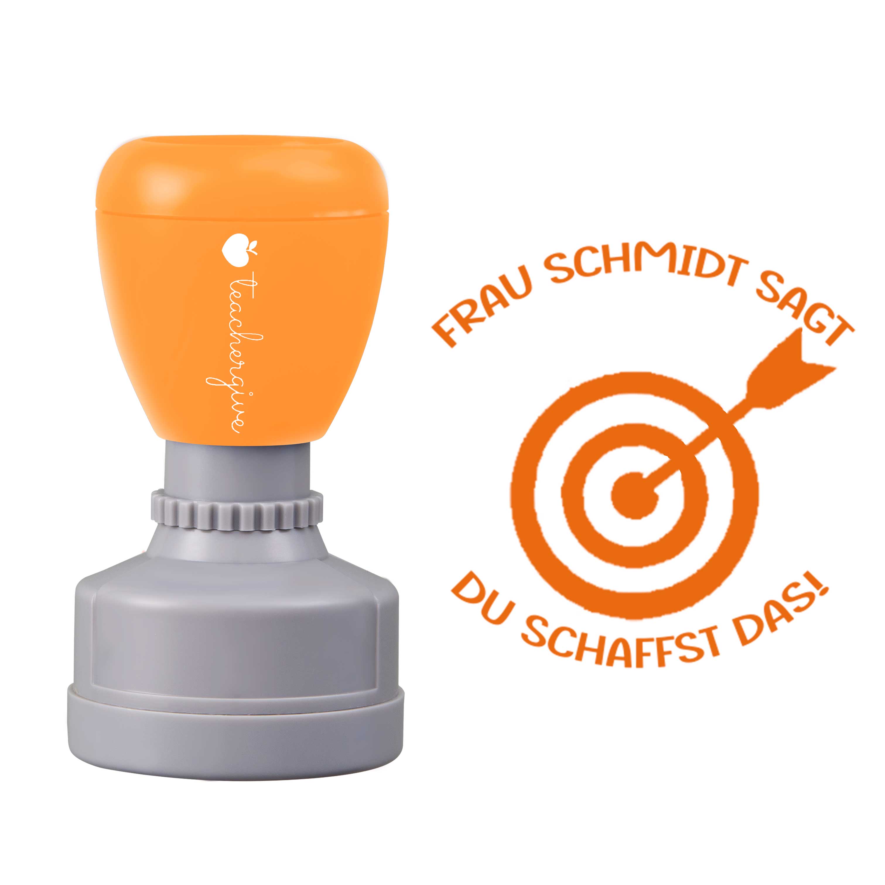 Personalisiert Name sagt du schaffst das Lehrer Stempel