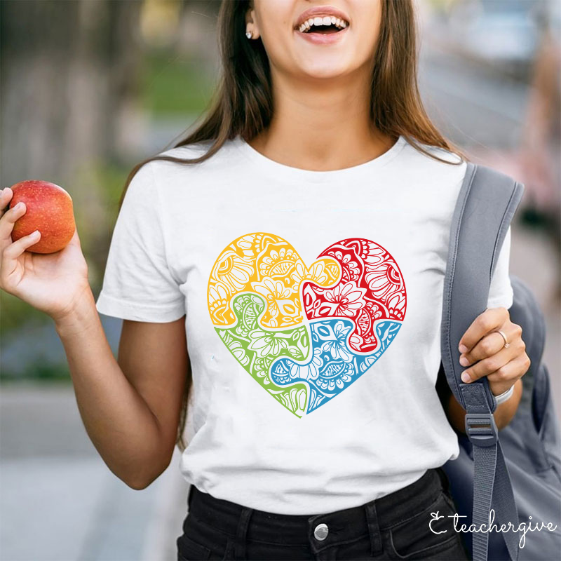 Puzzle Heart SLP Teacher T-Shirt