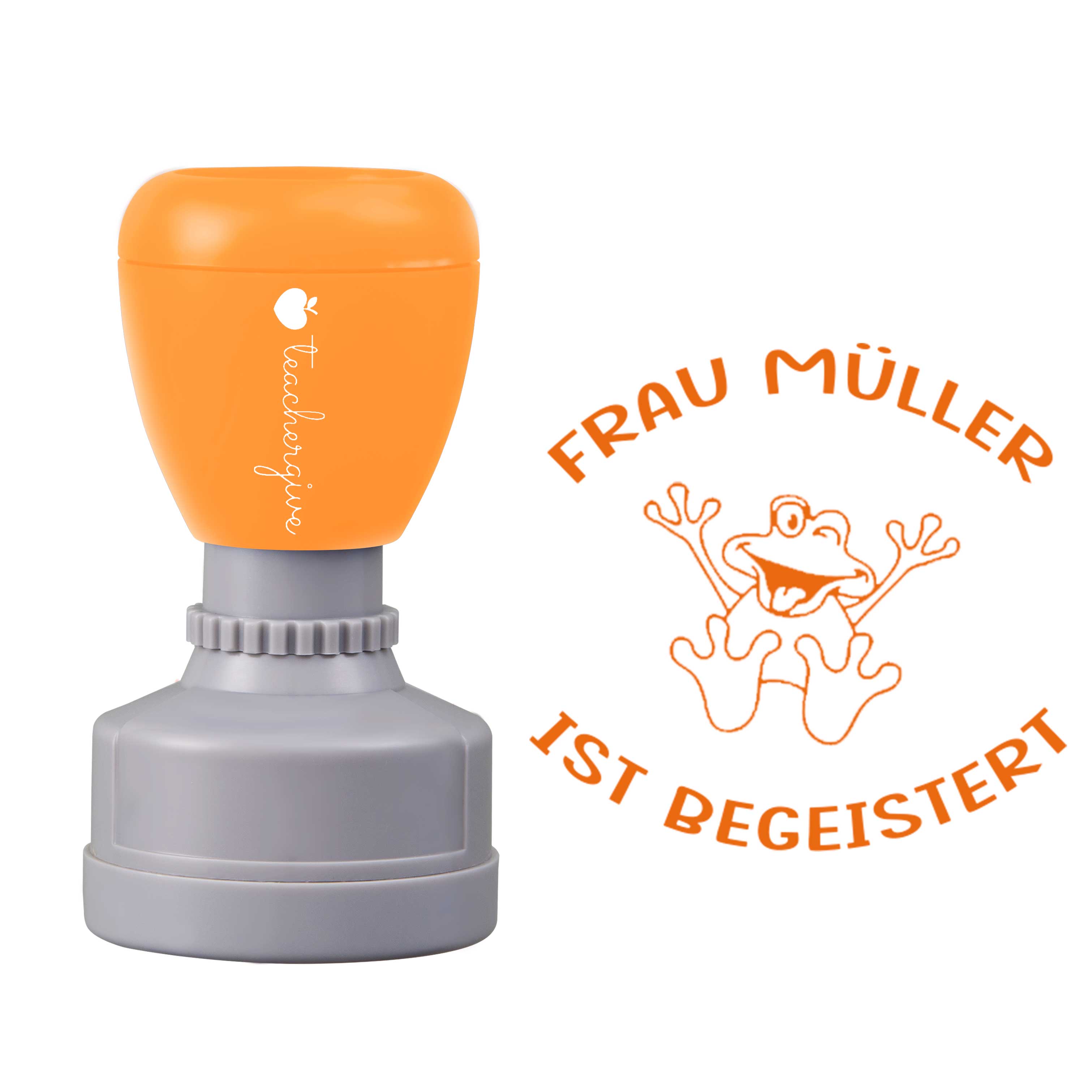 Personalisiert Name ist begeistert Lehrer Stempel