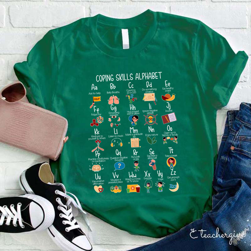 Coping Skills Alphabet Teacher T-Shirt