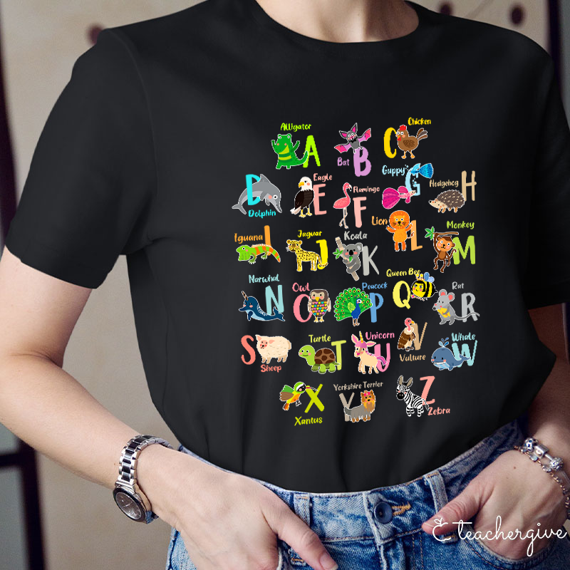 Animal Alphabet Teacher T-Shirt