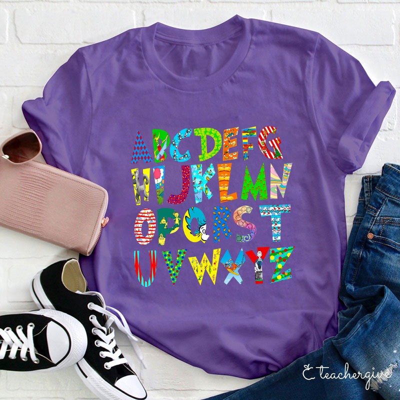 Colorful Alphabet Cute Teacher T-Shirt
